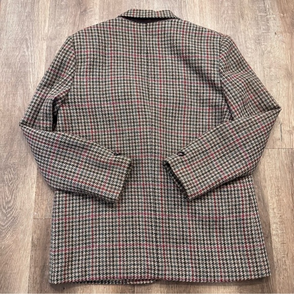Vtg Harrington Tweed Wool Blazer Skirt Suit Pockets Jacket Size 12 Plaid 70s - Picture 6 of 16